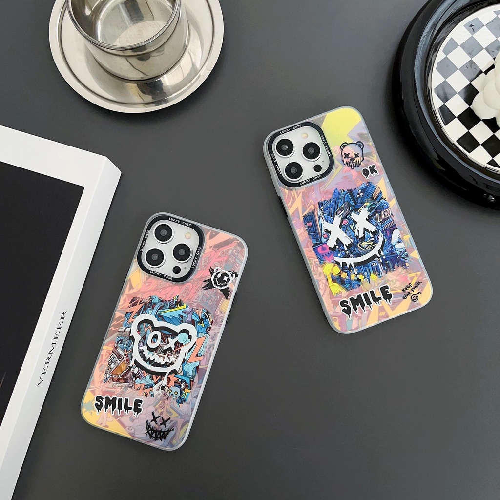 Ốp Điện Thoại Tpu Dẻo Trong Suốt Họa Tiết Graffiti Thời Trang Chống Sốc Cho iPhone 14 13 12 11 Pro Max