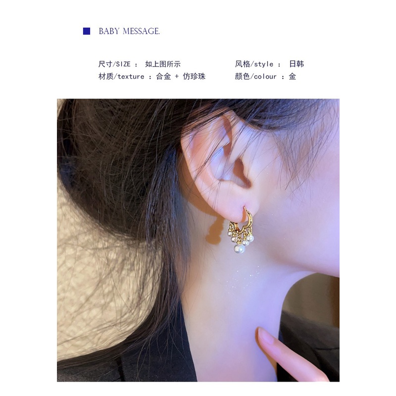 Bông Tai Mạ Bạc 925 Đính Ngọc Trai Nhân Tạo Phong Cách Hàn Quốc Sang Trọng Thời Trang 2023