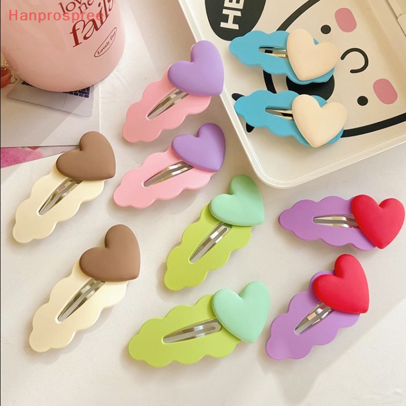 Hanprospree > Kẹp Tóc Mái BB Màu Kẹo Hình Trái Tim Gợn Sóng Nhiều Màu Sắc Không Làm Tổn Thương Tóc Cho Bé Gái