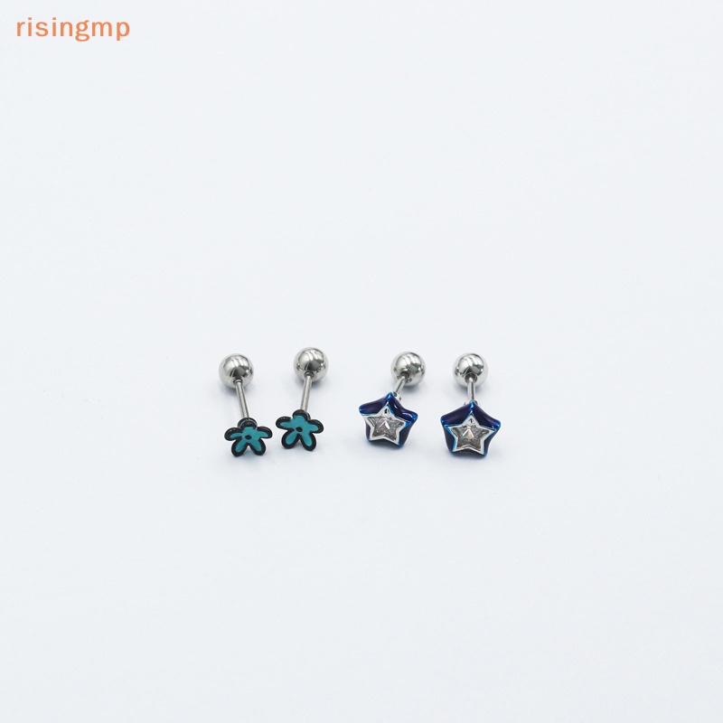 1 Đôi Bông Tai Hình Hoa Ngôi Sao Đính Đá Zircon Dễ Thương Cho Nữ