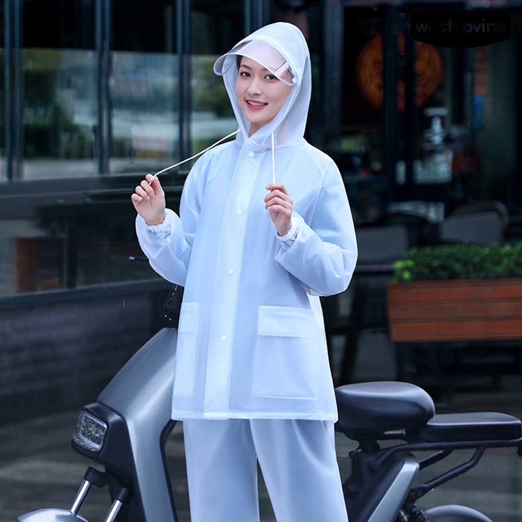 [COD]☁1 Bộ Áo Mưa Dày Dặn Có Nón Trùm Và Túi Che Mặt Tháo Rời Được Dành Cho Hoạt Động Ngoài Trời
