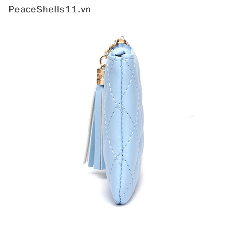 Ví Ngắn Bằng Da PU Có Khóa Kéo Thêu Họa Tiết Phối Tua Rua Thời Trang Cho Nữ