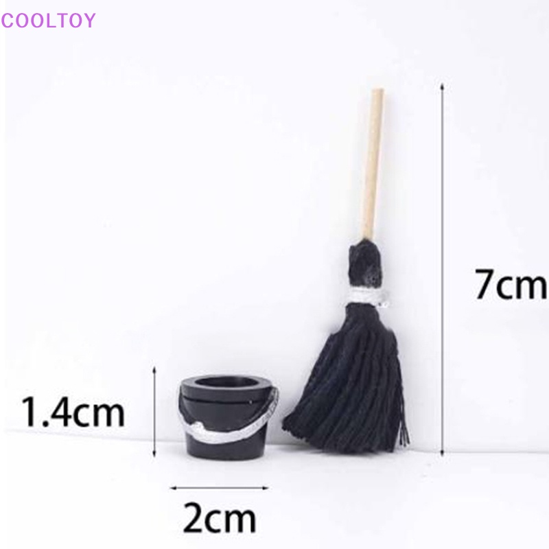 1 Set Xô Và Cây Lau Nhà Mini 1: 12 Độc Đáo Trang Trí Nhà Búp Bê