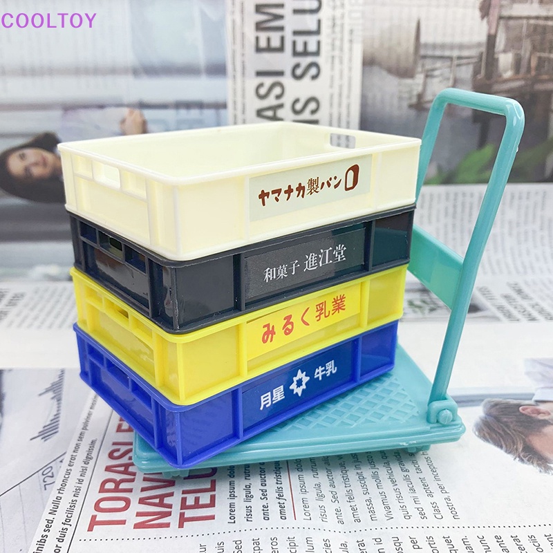 Mô Hình Xe Đẩy Mua Sắm Mini Tỉ Lệ 1 / 12 Trang Trí Nhà Búp Bê