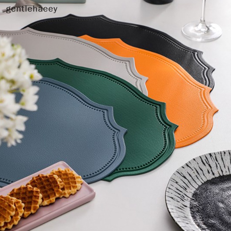 Gent Tấm Lót Cốc Cà Phê Bằng Da Chống Thấm Nước Hình Dạng Không Đều Cho Nhà Bếp EN