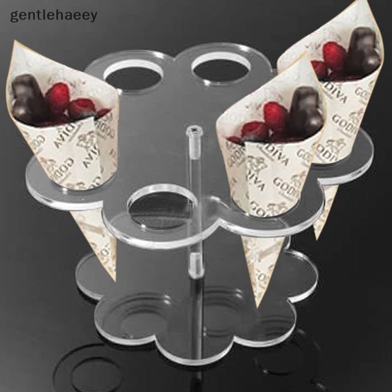 1 Giá Đỡ Bánh Kem Hình Nón Bằng Acrylic Trong Suốt