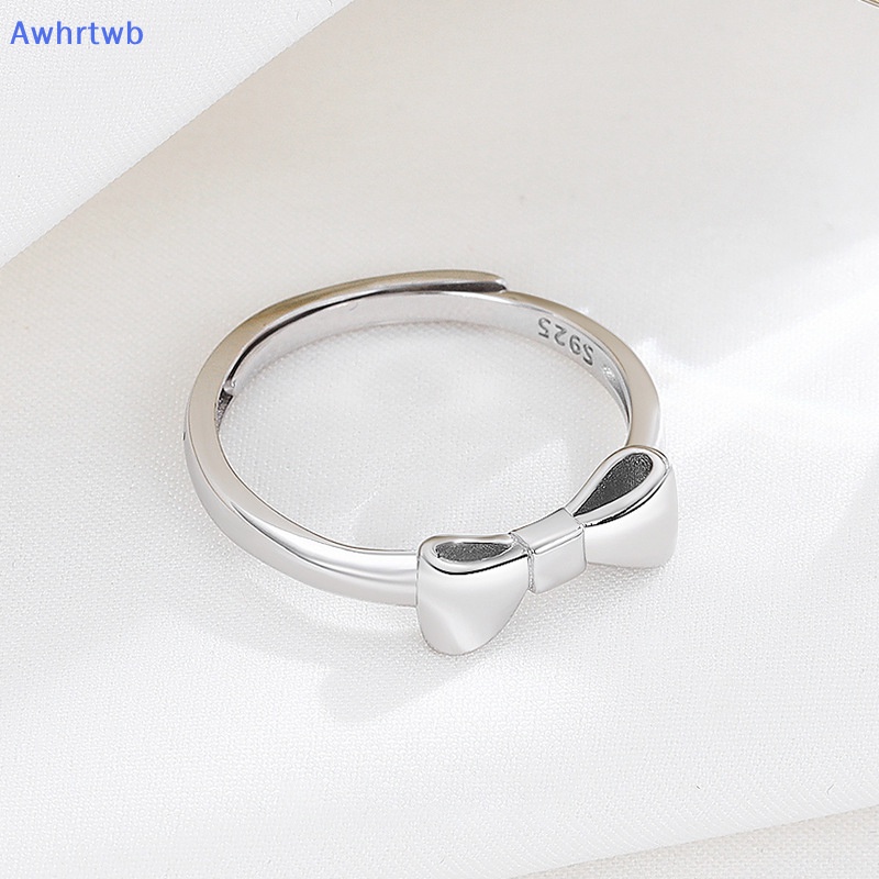 Nhẫn Bạc Họa Tiết Nơ Đơn Giản Thời Trang Cao Cấp Có Thể Điều Chỉnh Cho Nữ Mới