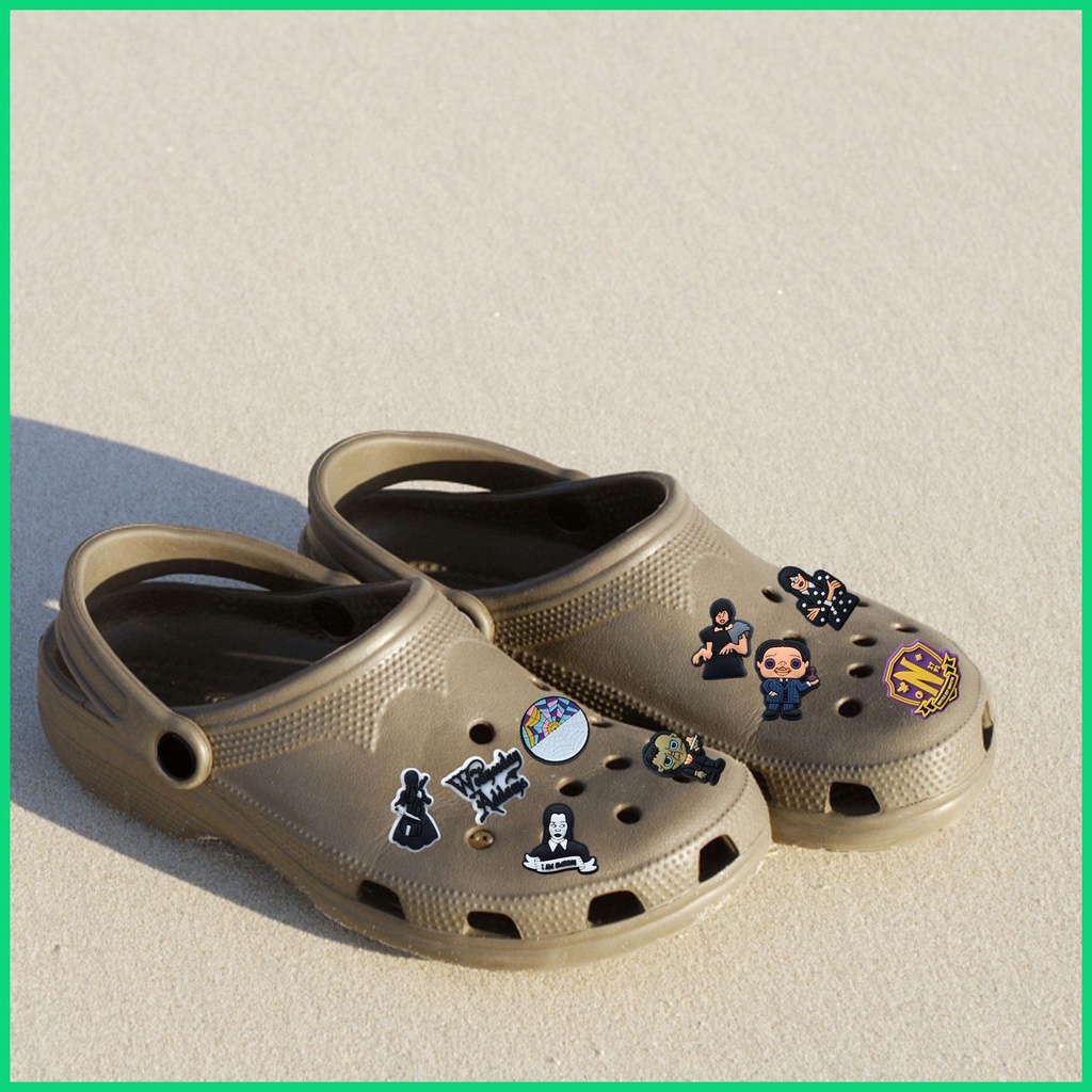 Wed Addams Set 26 Phụ Kiện Xăng đan Bằng PVC Trang Trí Guốc TV Series Peripheries Part Jinwvn Cho Nam Và Nữ