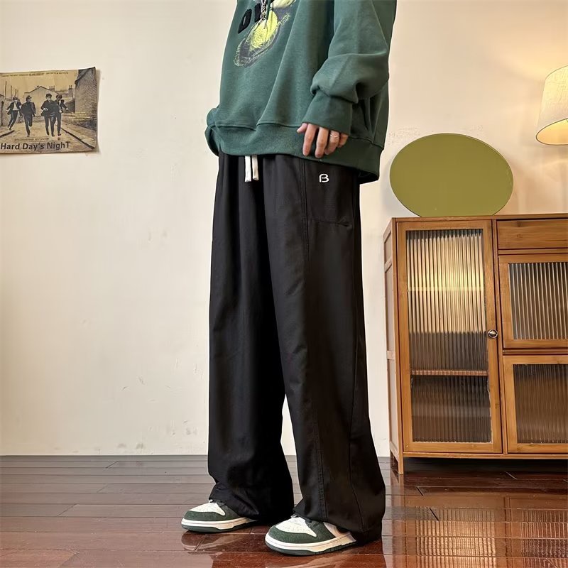 Quần Dài Ống Rộng Màu Sắc Đơn Giản Phong Cách Retro Mỹ