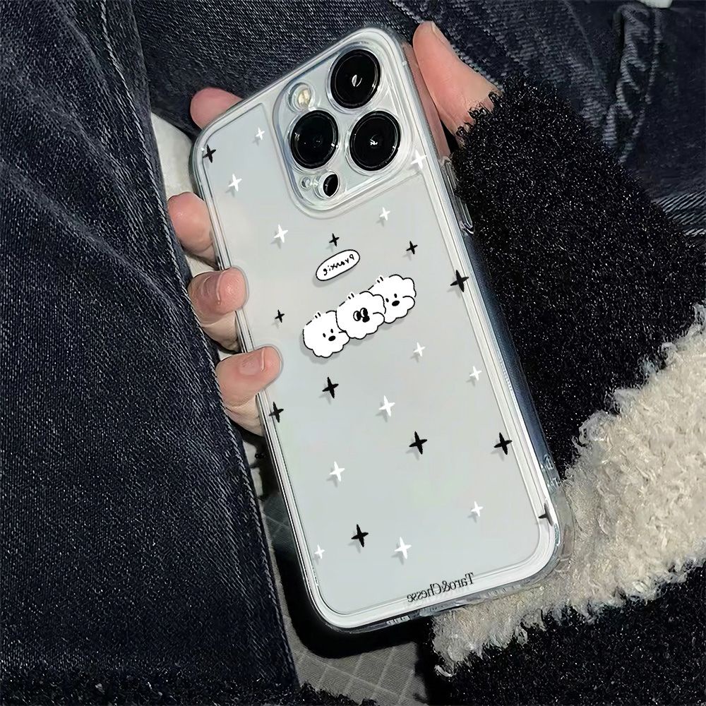 ✅Ốp Điện Thoại Mềm Chống Sốc Hình Ba Chú Chó Cho iPhone12 14promax plus11 13786In Apple 53XL