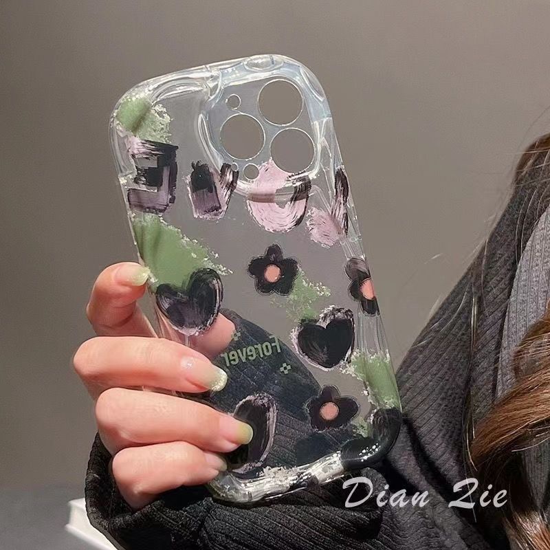 ✅Ốp Điện Thoại Trong Suốt Họa Tiết Hoa Xinh Xắn Dành Cho Iphone xsmax12 14Pro78