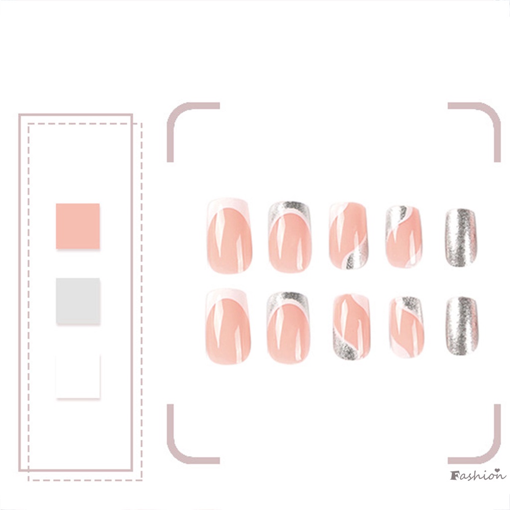 Móng Tay Giả Siêu Dẻo Màu Trắng Phong Cách Pháp Độc Đáo