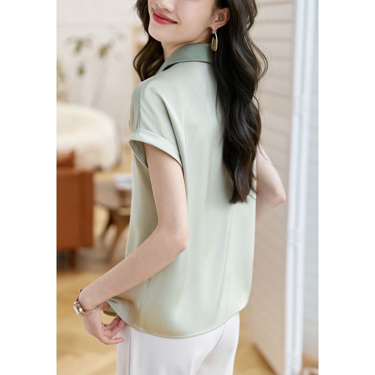 Áo Sơ Mi Tay Ngắn Dáng Rộng Phong Cách Thời Trang Hàn Quốc Dành Cho Nữ