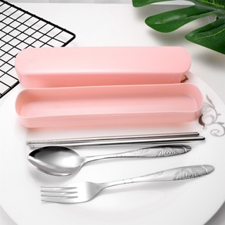 Bộ Muỗng Đũa Nĩa Thìa Inox 304 Cho Dân Văn Phòng, Sinh Viên, Đi Picnic Dã Ngoại Có Hộp [ Hỏa Tốc HCM ]