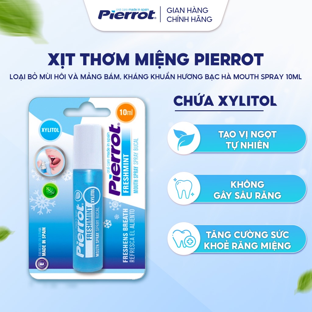 Xịt Hôn Môi Kissing Spray PIERROT The Mát Vị Bạc Hà Cho Hơi Thở Thơm Mát 10ml