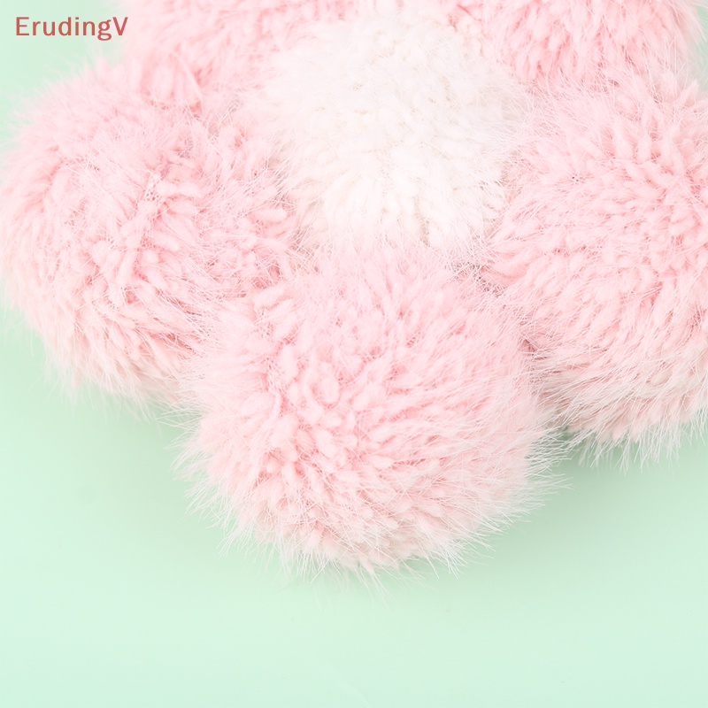 [ErudingV] Móc Chìa Khóa / Túi Xách Phủ Lông Mềm Mại Đính Hoa Đáng Yêu