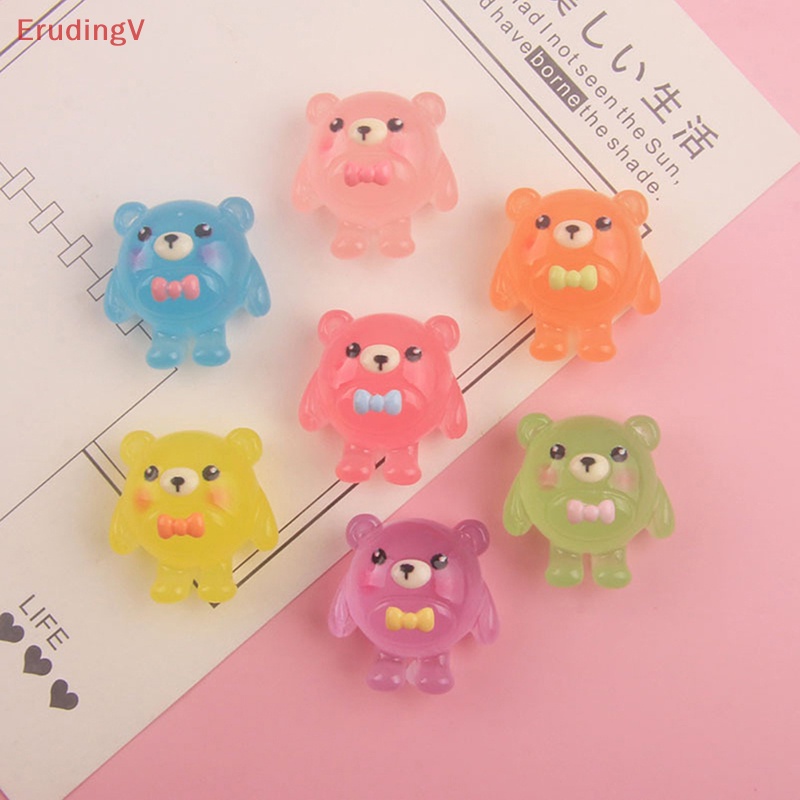 [ErudingV] Bộ 10 Tượng Gấu Phát Quang Bằng Nhựa Resin Trang Trí Thu Nhỏ [Mới]