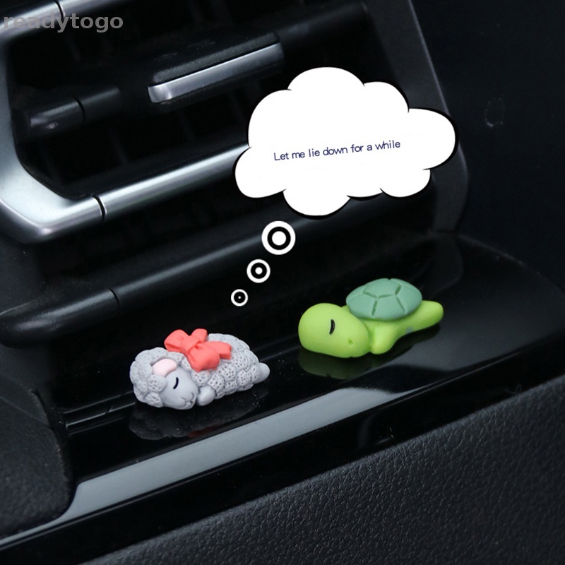 Đồ Trang Trí Xe Hơi / Xe Máy Mini Hình Động Vật Đang Ngủ Bằng Nhựa Resin Dễ Thương