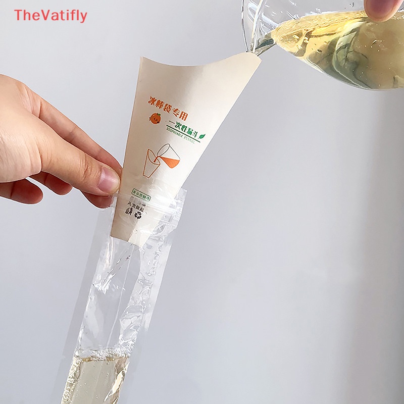 Bộ 20 Khuôn Làm Kem Que Dùng Một Lần Kèm Phễu