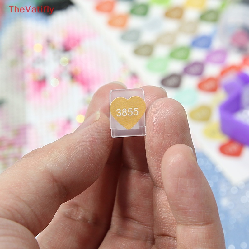 [Thevalifly] Nhãn Dán Hộp Đựng Hạt Cườm Thêu Chữ Thập Và Đánh Dấu Nhiều Màu Sắc Bán Chạy