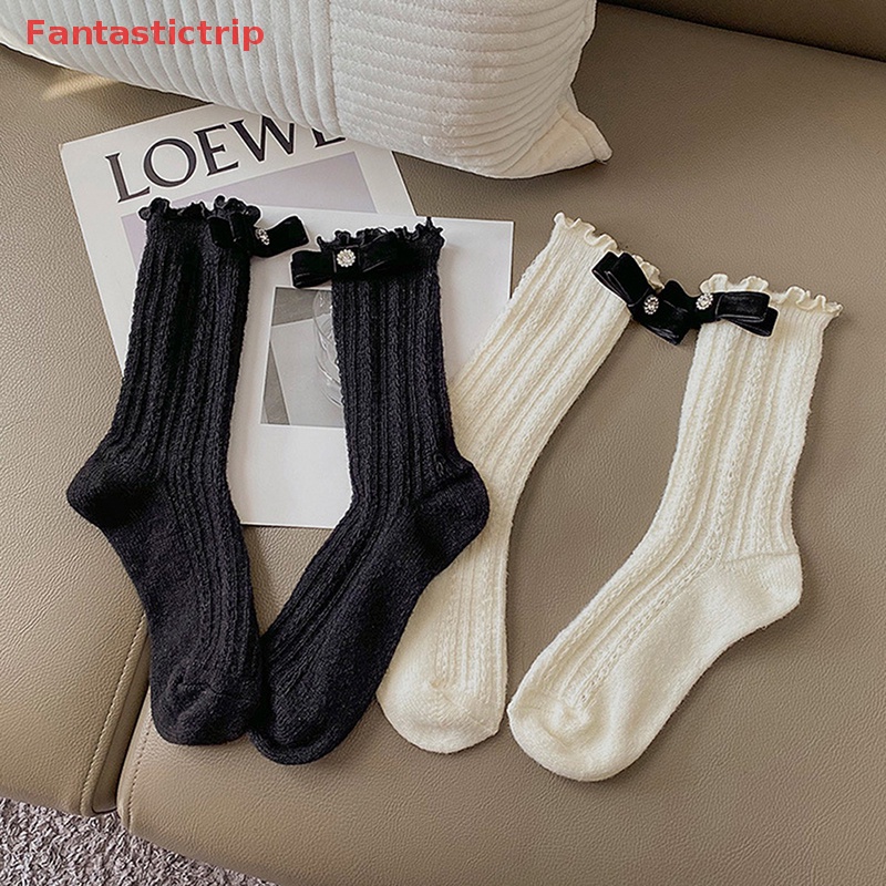 1 Đôi Tất Lưới Cotton Mềm Mại Đính Nơ Thời Trang Xuân Hè Cho Bé Gái