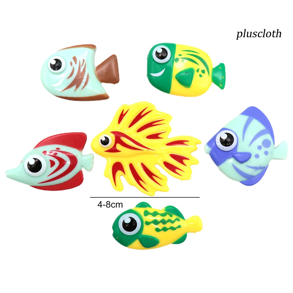 Bộ 6 Cá Nhựa PVC Đồ Chơi Nhiều Màu Sắc Cho Bé