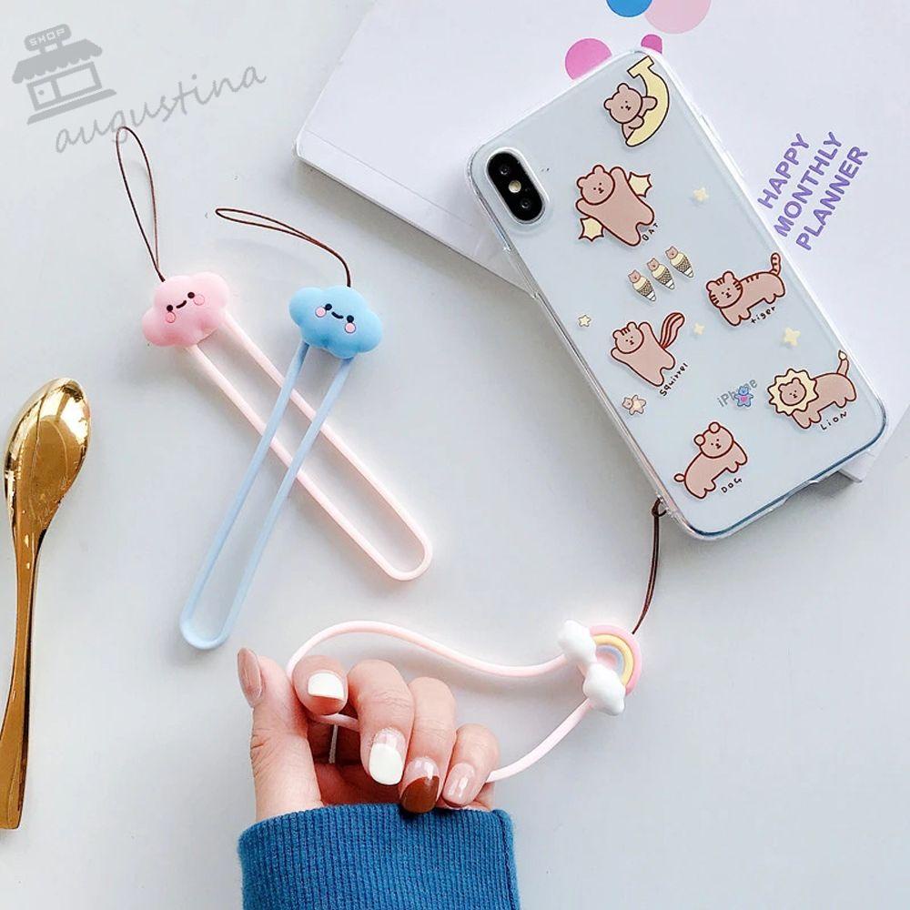 Dây Đeo Cổ Tay Gắn Điện Thoại Họa Tiết Hoạt Hình AUGUSTINA Dễ Thương