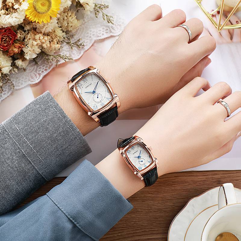 Đồng Hồ Dây Da Dạ Quang Thời Trang Cho Cặp Đôi Mới