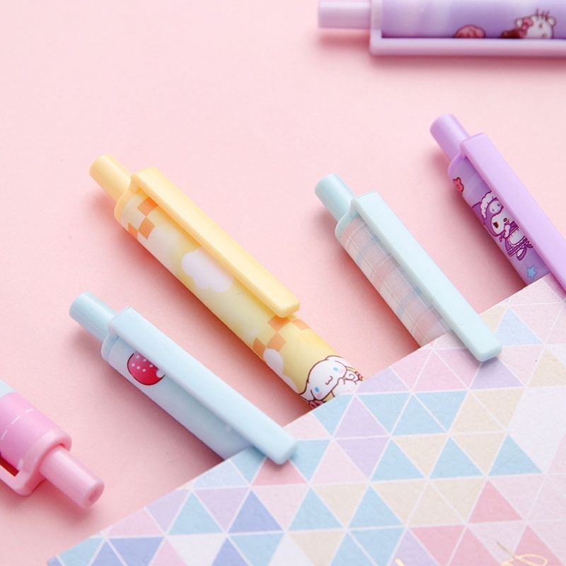 Bút Mực Gel Ngòi 0.5mm Họa Tiết Chó / Mèo Hoạt Hình Dễ Thương Cho Học Sinh
