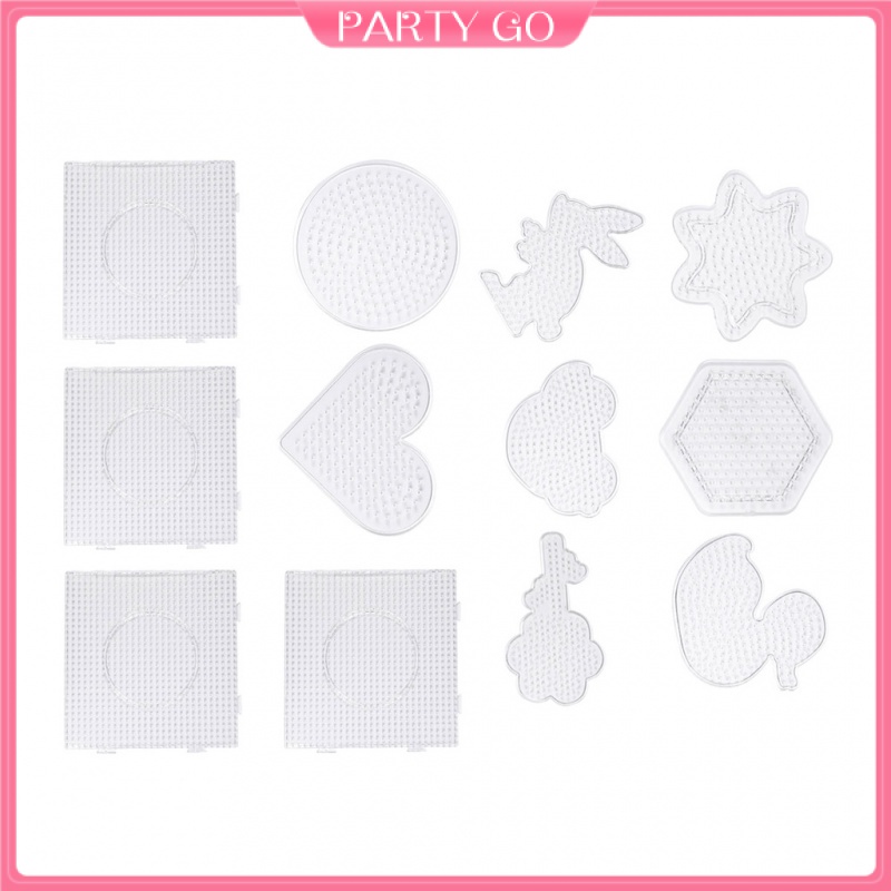 Set 12 Bảng Nhựa Xỏ Hạt Làm Đồ Thủ Công DIY Họa Tiết Hoạt Hình Cho Trẻ Mẫu Giáo