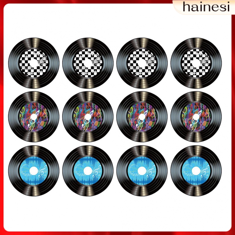 Set 12 Đĩa Vinyl Trang Trí Tường Phong Cách Vintage