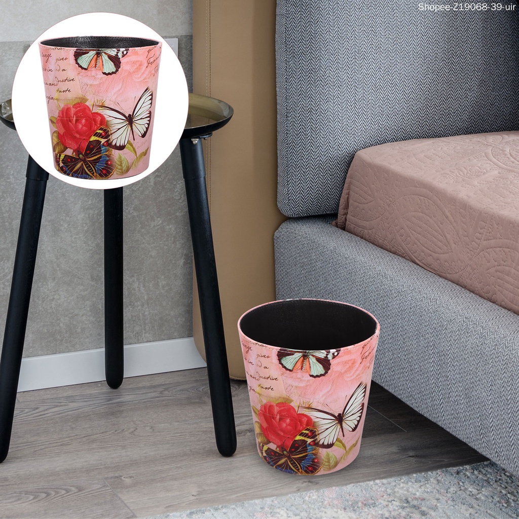 Thùng Đựng Rác Bằng Nhựa Cỡ Lớn Có Nắp Da 25X19.5CM Tiện Dụng Cho Gia Đình / Văn Phòng