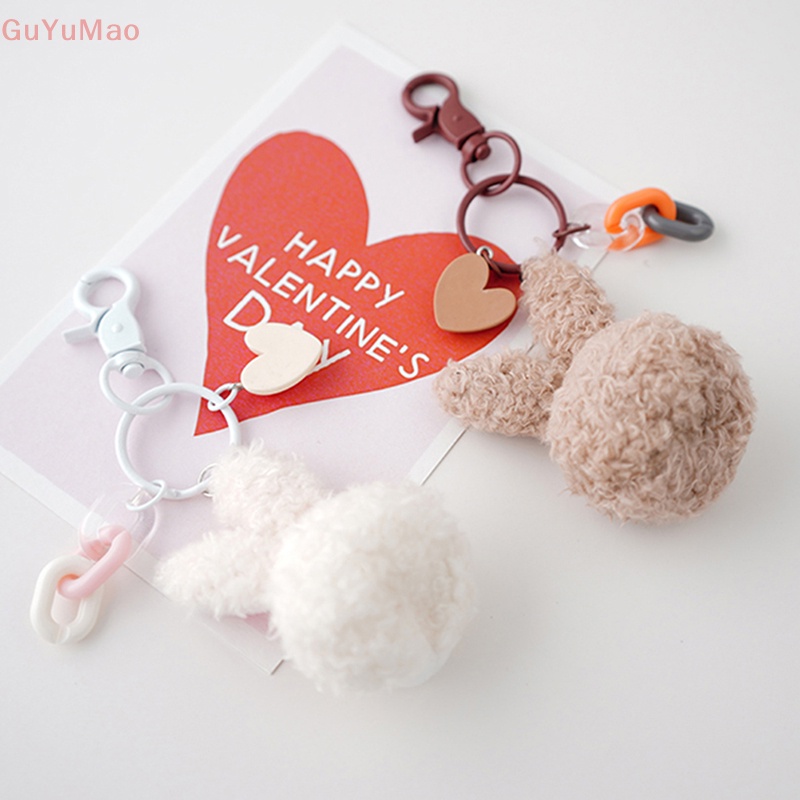 1 Móc Khóa Thỏ Nhồi Bông Hoạt Hình Đáng Yêu