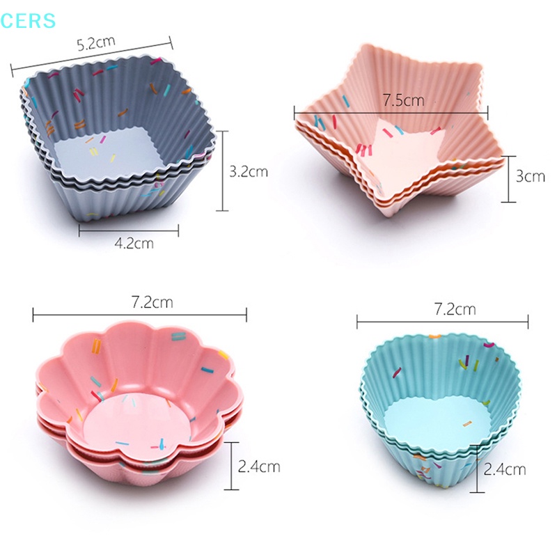 Set 12 Khuôn Silicone Làm Bánh Cupcake Nhiều Hình Dạng DIY