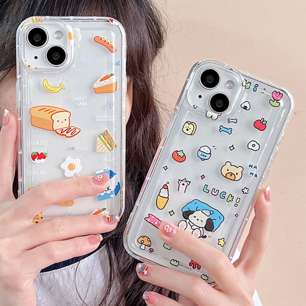 Ốp Điện Thoại TPU Mềm Có Túi Khí Chống Sốc In Hình Bánh Mì Cho IPhone 14 Pro Max 13 12 11 Pro Max XS XR 7 8 Plus
