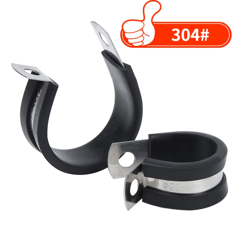 Kẹp Cố Định Ống Nước Bằng Thép Không Gỉ 304 Cao Su Hình Chữ r