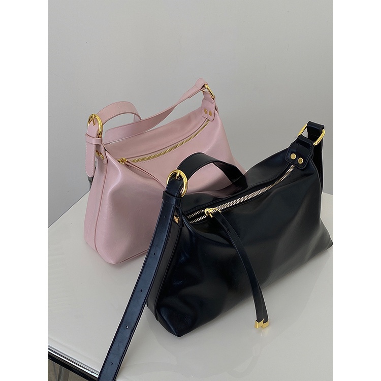 Túi Tote Đeo Vai / Đeo Chéo Sức Chứa Lớn Màu Đen Dễ Phối Đồ Thời Trang Cao Cấp