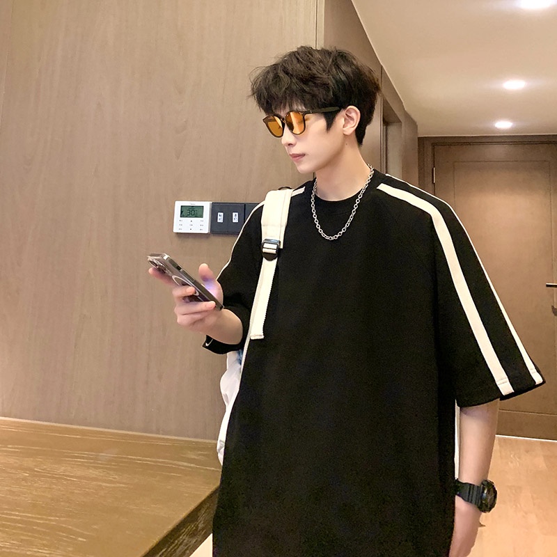 TOTOK Áo phông áo thun unisex Ngắn Tay Cổ Chữ V In Chữ Phong Cách hip hop JUN0116