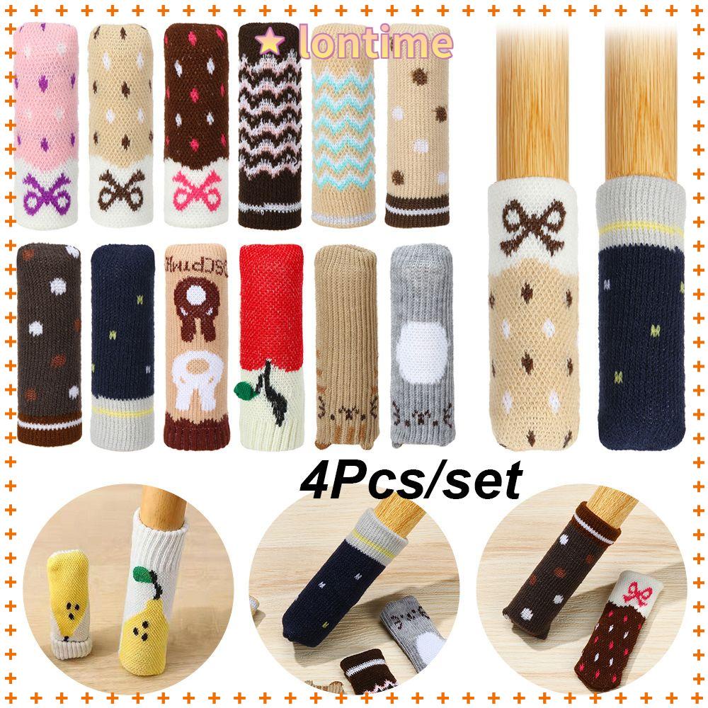 Bộ 4 Vớ Dệt Kim Co Giãn Chống Trượt Bảo Vệ Sàn Nhà Ốp