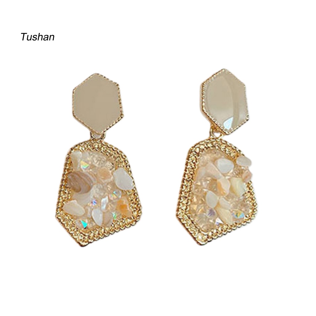 Bông Tai Giọt Nước Bằng Đá Tự Nhiên Phong Cách Retro