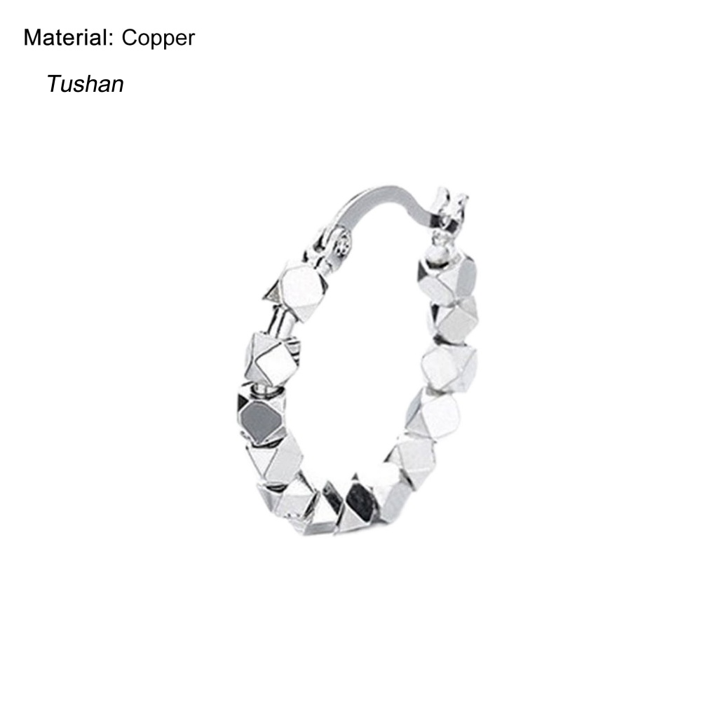 1 Đôi Bông Tai Xỏ Hạt Cườm Hình Vuông Phong Cách Hàn Quốc Dành Cho Nữ