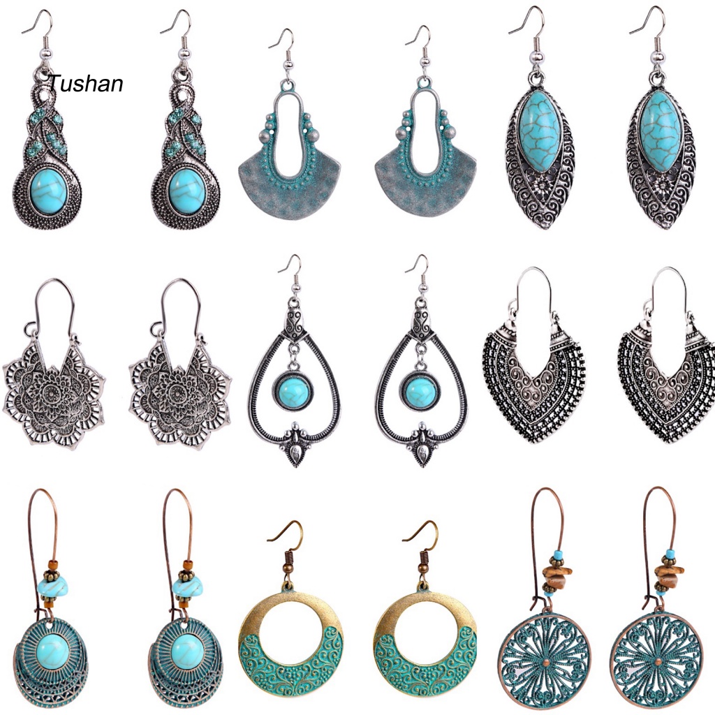 1 Đôi Bông Tai Dáng Dài Phong Cách Bohemian Thời Trang