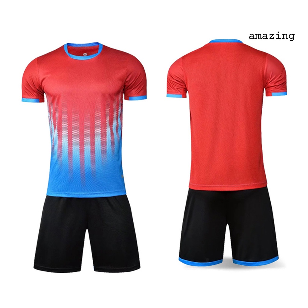 Set 2 Món Áo Thun Tay Ngắn Cổ Tròn Phối Quần Short Màu Sắc Gradient Thời Trang Cá Tính Cho Nam