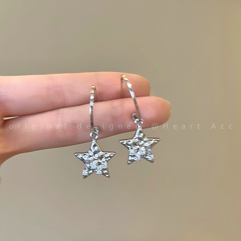 Bông Tai Ngôi Sao Năm Cánh Thiết Kế Sang Trọng Phong Cách Hàn Quốc Cho Nữ