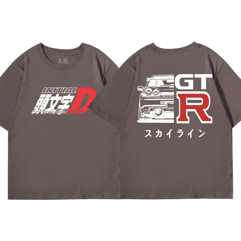 Áo Thun Tay Ngắn Cổ Tròn In Hình Truyện Tranh Nhật Bản Drift AE86 R34 Skyline GTR JDM Cá Tính Cho Nam