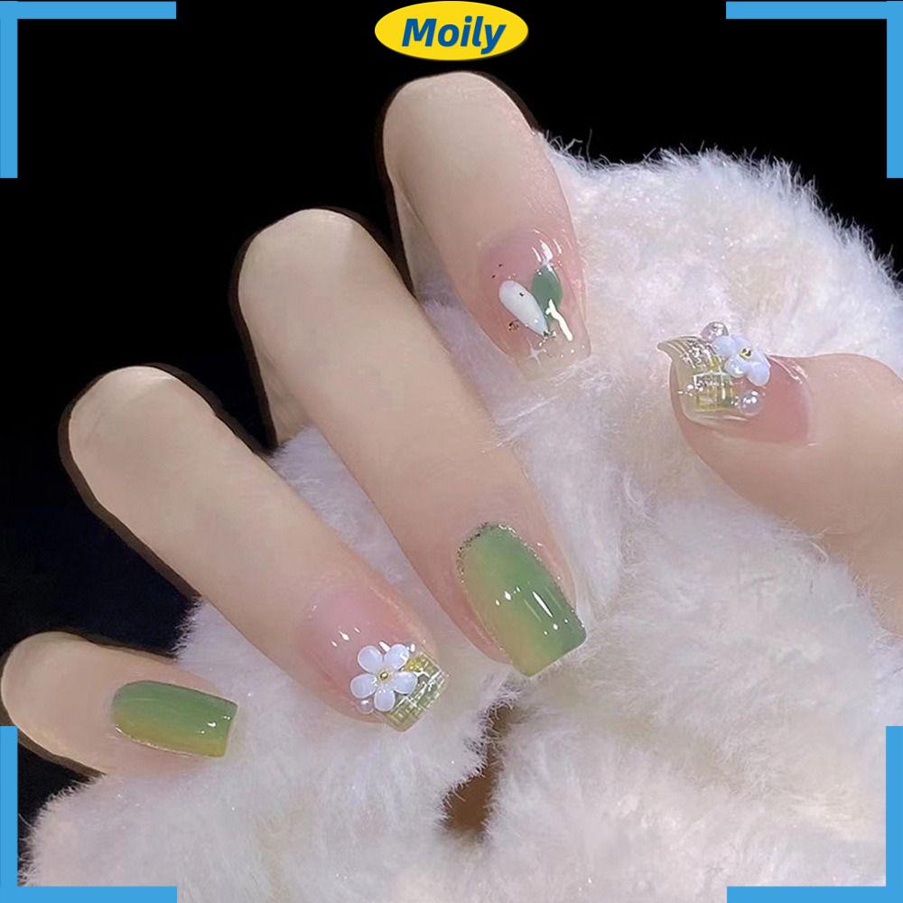 Bộ Móng Tay Giả Che Phủ Toàn Diện Đầu Vuông DIY