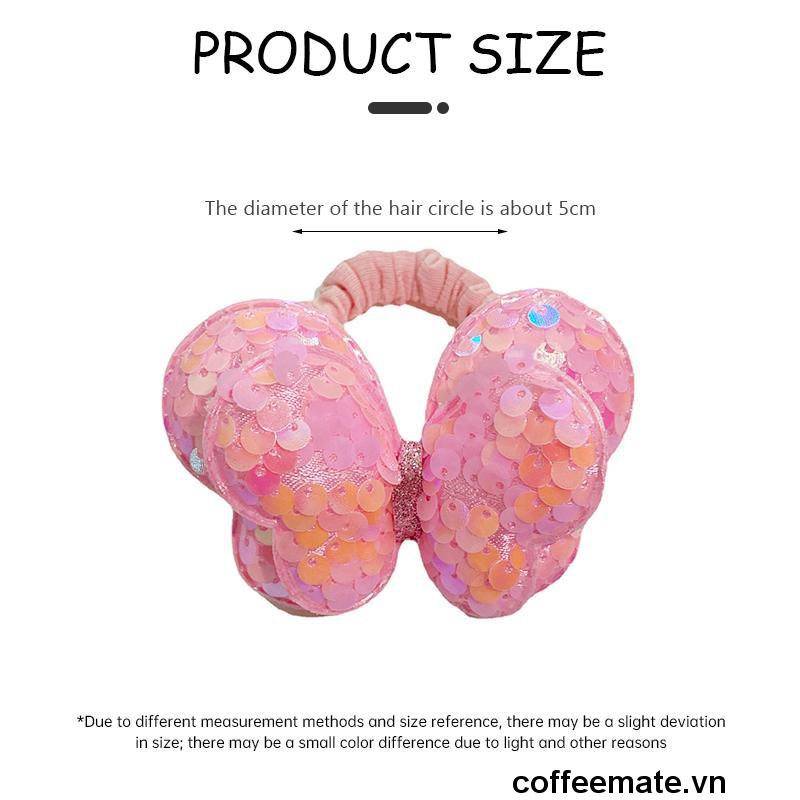 ⚡Dây Cột Tóc Hình Bướm Cao Su Đính Nơ Sequin Lấp Lánh Dễ Thương Cho Bé Gái
