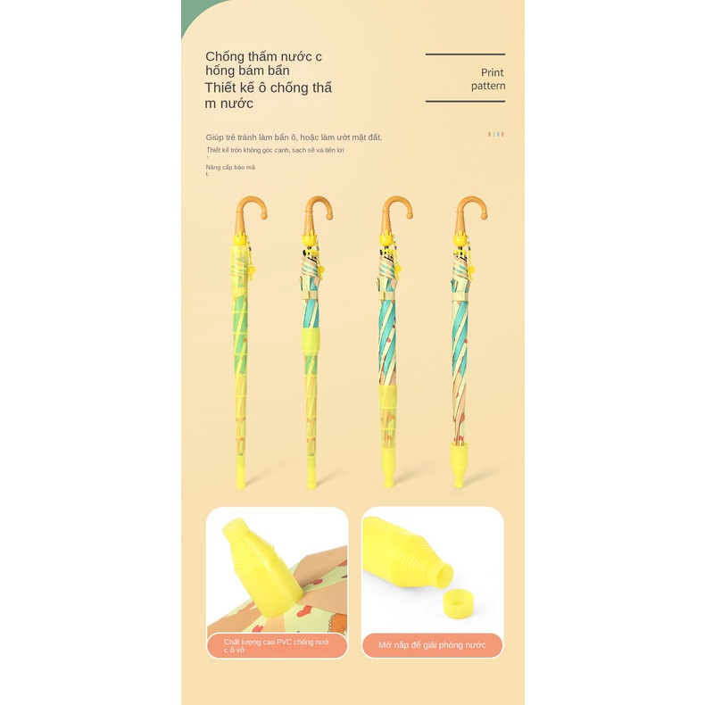 Dù Che Nắng Tự Động Họa Tiết Hoạt Hình Xinh Xắn Dành Cho Bé