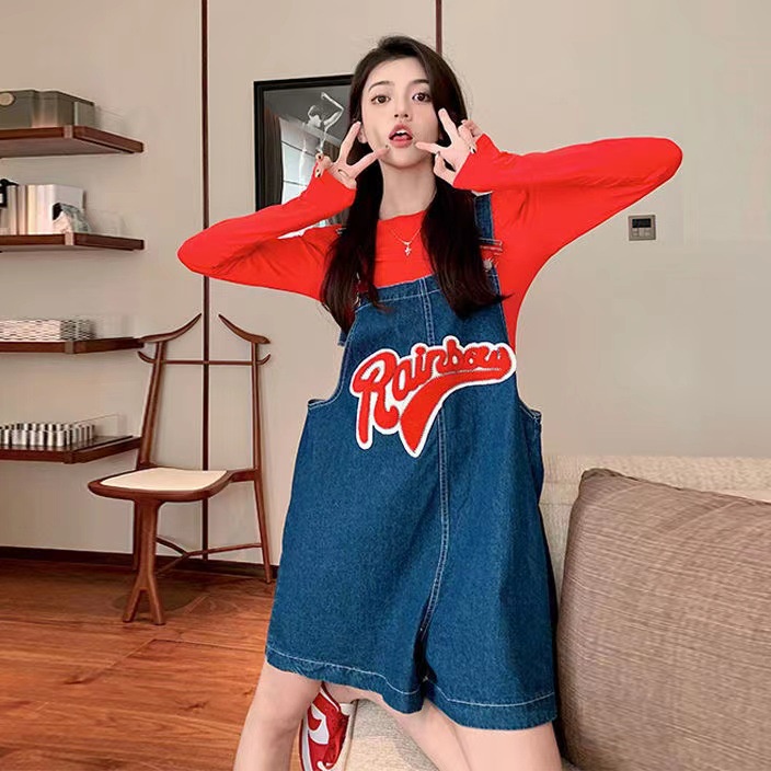 Quần Yếm Jeans Ngắn Thời Trang Dành Cho Nữ
