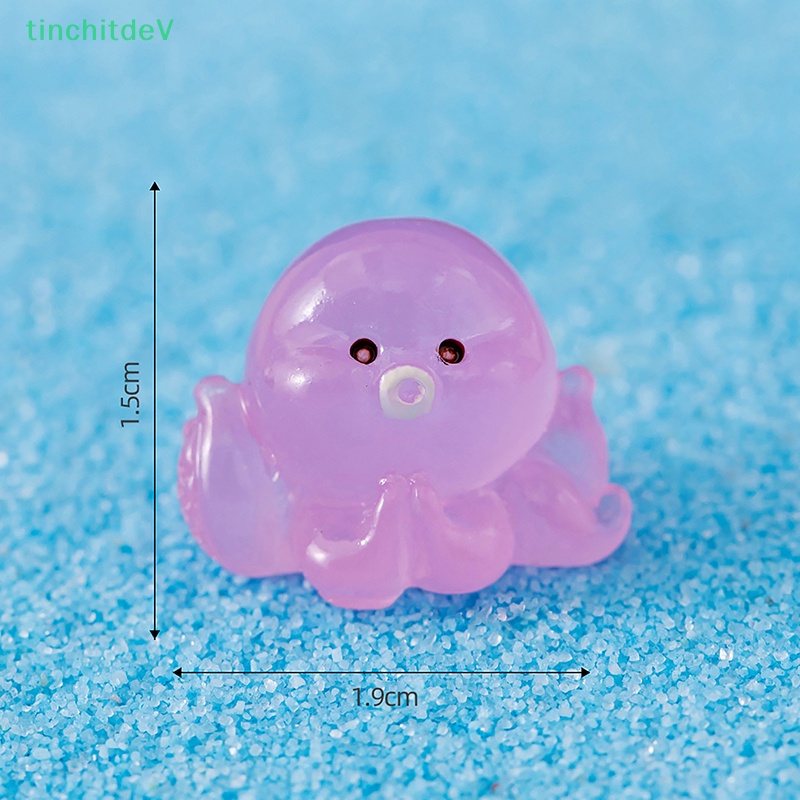 Set 1 / 5 Tượng Bạch Tuộc Dạ Quang Mini Bằng Nhựa Resin Trang Trí Bảng Điều Khiển Xe Hơi / Nhà Cửa DIY